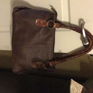 Fossil brown leather handbag